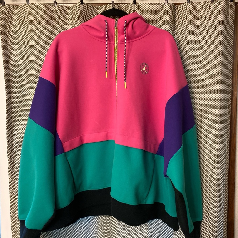 Multi-color block air Jordan, loose fit jacket